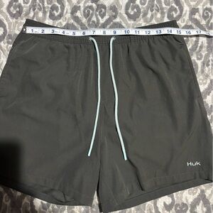 Huk Gray Swim Shorts with blue drawstring size medium